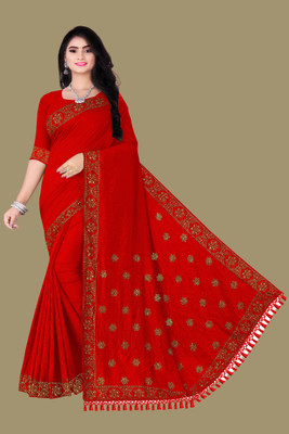 SHIVAYFAB Printed Maheshwari Chiffon, Georgette Saree(Red)