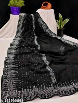 DHARMISHTHA ART Self Design Bollywood Georgette Saree(Black)