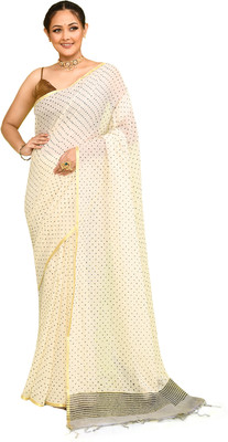 Sprish Woven Handloom Khadi Saree(Yellow)