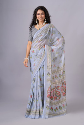 nirmal creation Printed Bollywood Chiffon Saree(Purple)