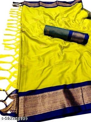 Paithani Self Design Mysore Pure Silk Saree(Yellow)
