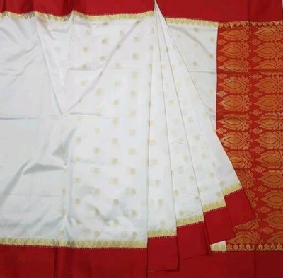 Satin Self Design Bollywood Satin Saree(Cream)