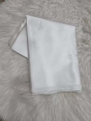Aruna Sarees Solid/Plain Bollywood Pure Silk, Satin Saree(White)