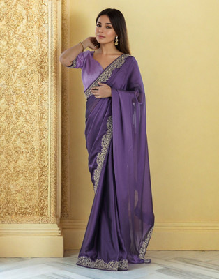 AVANTIKA FASHION Solid/Plain, Embroidered Kanjivaram Pure Silk, Art Silk Saree(Light Blue)