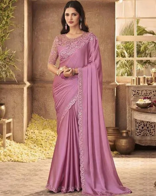 YASHIKA Printed Bollywood Silk Blend Saree(Pink)