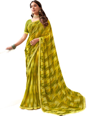 Rukmini by Rajendra Printed Daily Wear Polyester Saree(Yellow)