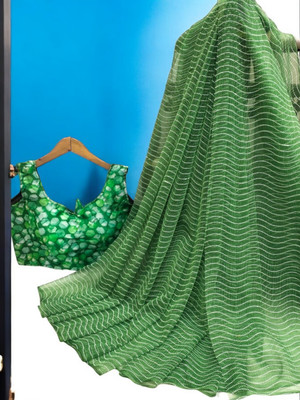 Sachita Printed Bollywood Georgette Saree(Dark Green)