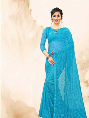 SAREEYA16 Printed Daily Wear Cotton Blend Saree(Light Blue)