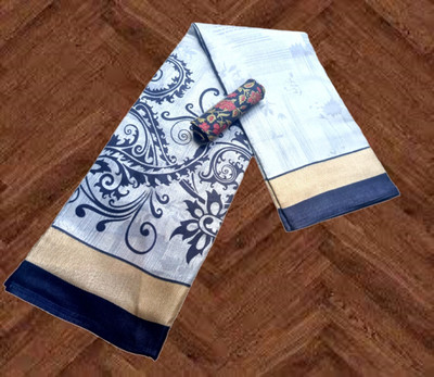 Gugaliya Printed Leheria Cotton Blend, Art Silk Saree(Multicolor)