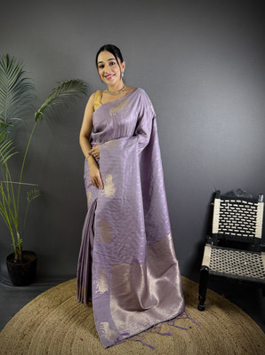 Divastri Woven Banarasi Cotton Silk Saree(Purple)