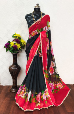 ZARISTACREATION Self Design Bollywood Georgette Saree(Red)