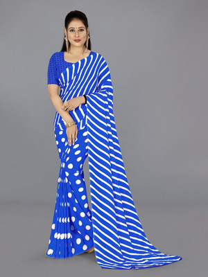 Moda Rapido Printed Daily Wear Georgette Saree(Blue)