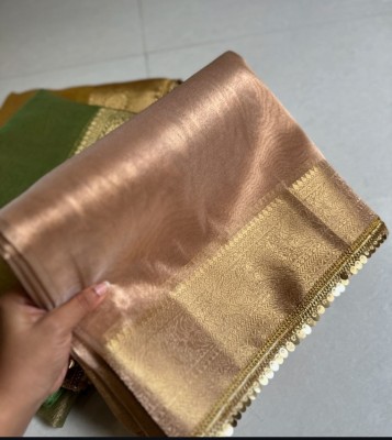 Banaras silk palace Woven Kanjivaram Tissue Saree(Beige)