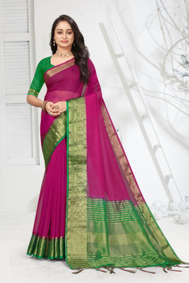 Aarunika BS Woven, Printed Bollywood Organza Saree(Multicolor)