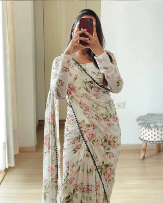 KCF Printed Bollywood Georgette Saree(Multicolor)
