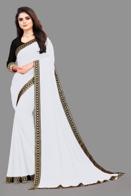 Sangath Embroidered Bollywood Georgette Saree(White)