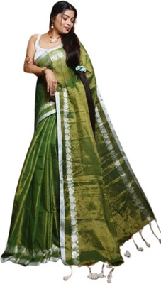 kalpana handloom Solid/Plain Tant Tissue Saree(Multicolor)