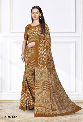 Novus Knitting Printed Bollywood Art Silk Saree(Mustard)