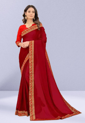 B K CREATION Self Design Daily Wear Art Silk Saree(Maroon)