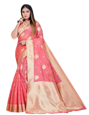 26% OFF on Texonus Woven Banarasi Organza Saree(Pink) 26% OFF on Texonus Woven Banarasi Organza Saree(Pink)