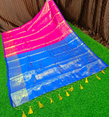 Spewim Woven Kanjivaram Art Silk Saree(Pink)