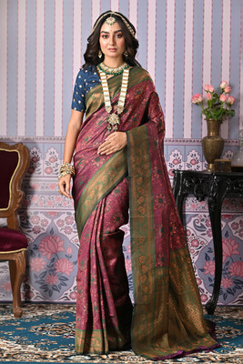 Divastri Woven Bollywood Art Silk Saree(Pink)