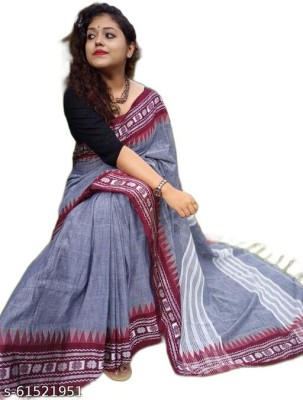 Nil Ethnic Center Embroidered Handloom Pure Cotton Saree(Grey)