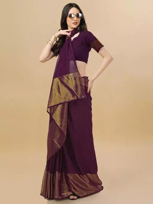 Vragi Embellished, Self Design Bollywood Chiffon Saree(Magenta)