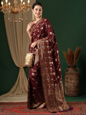 Tasrika Embellished Kanjivaram Georgette Saree(Maroon)