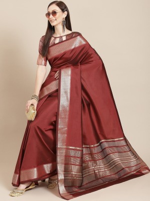 Divastri Woven Assam Silk Cotton Silk Saree(Maroon)