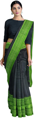 SSK Striped, Checkered, Temple Border Bollywood Handloom Pure Cotton Saree(White)