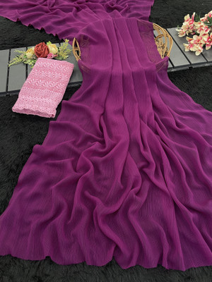 SHILPKALA Embellished Bollywood Chiffon Saree(Magenta)