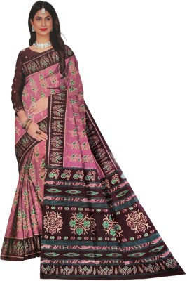 Ranveer Collections Embroidered Handloom Cotton Linen Saree(Pink)