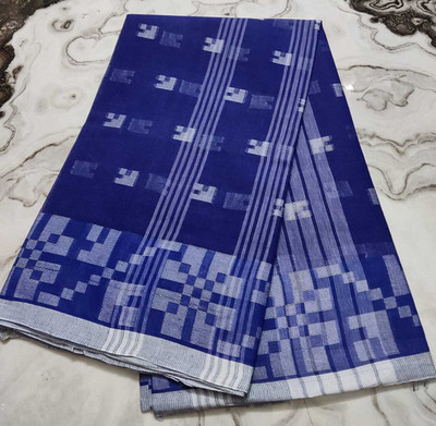 Sssss Woven Tant Pure Cotton Saree(Blue)