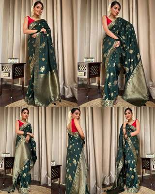 MADHAV Embellished Banarasi Art Silk Saree(Green)