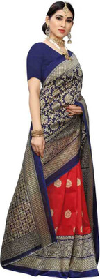 GRUBSTKER Printed Assam Silk Art Silk Saree(Pack of 2, Multicolor)