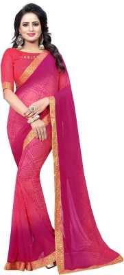 Hinayat Fashion Printed Daily Wear Georgette Saree(Red)