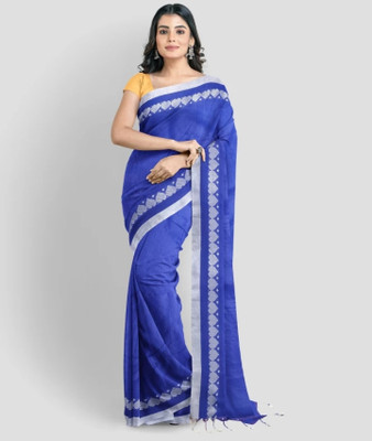 ADbutiq Self Design Bollywood Handloom Pure Cotton, Cotton Blend Saree(White)