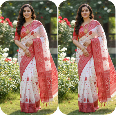 Sarkar Textiles Embroidered Bandhani Pure Silk Saree(Pack of 2, Red)