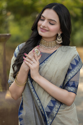 sarify creation Solid/Plain Daily Wear Pure Cotton Saree(Multicolor)