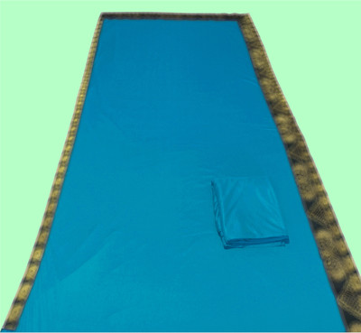 FabDaisy Solid/Plain Banarasi Lycra Blend, Chiffon Saree(Light Blue)
