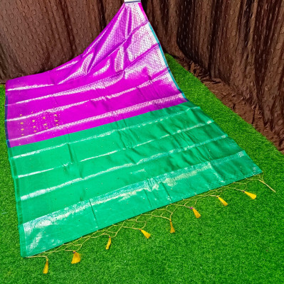 Spewim Woven Mysore Art Silk Saree(Purple, Green)