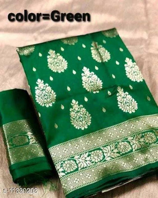 GATIMAN Woven Banarasi Pure Silk Saree(Red)