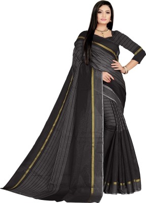 Saadhvi Woven Bollywood Cotton Blend Saree(Black)