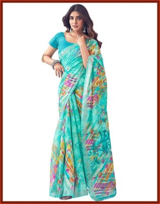 Lavisa Embroidered Mysore Cotton Blend Saree(Multicolor)