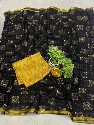 TOXEGO Embellished Bollywood Chiffon Saree(Black)