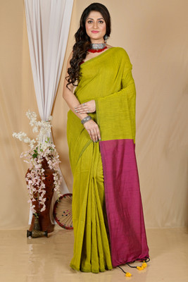 Kridhat Embellished Handloom Cotton Blend Saree(Multicolor)