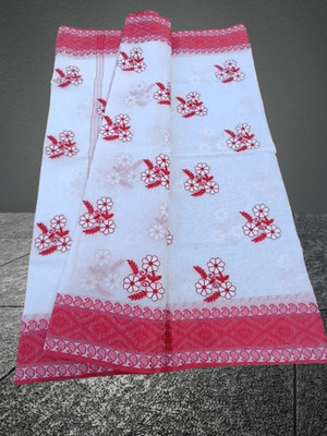 Happy Creation Woven Jamdani Handloom Cotton Blend Saree(Multicolor)