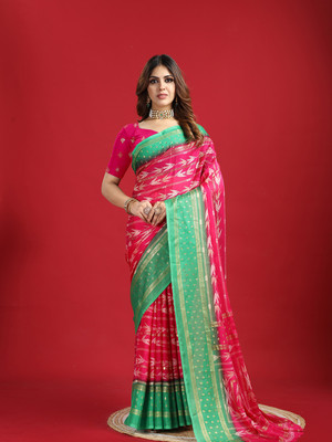 AVM SILK MILLS Self Design Bollywood Chiffon Saree(Magenta)