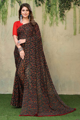 YASHIKA Floral Print Daily Wear Georgette Saree(Multicolor)